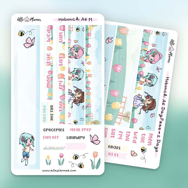 Hobonichi A6 - Hello Spring Stickers Kit