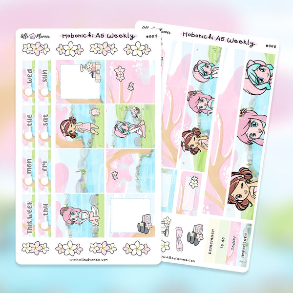 Hobonichi Cousin A5 - Cute Care Weekly Stickers Kit