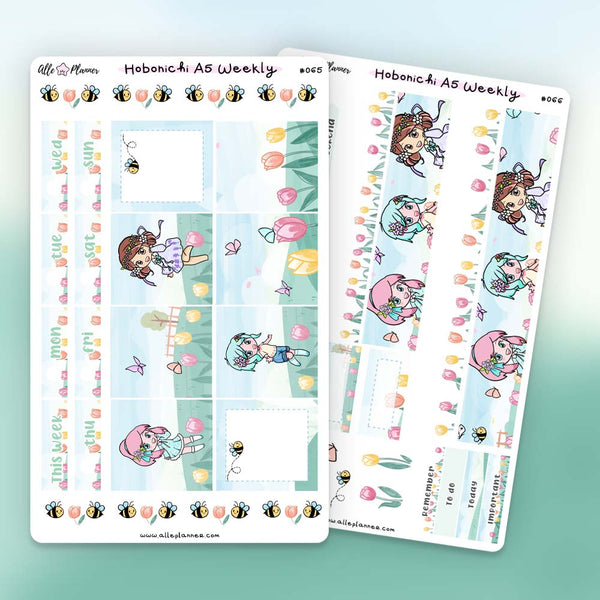 Hobonichi Cousin A5 - Hello Spring Stickers Kit