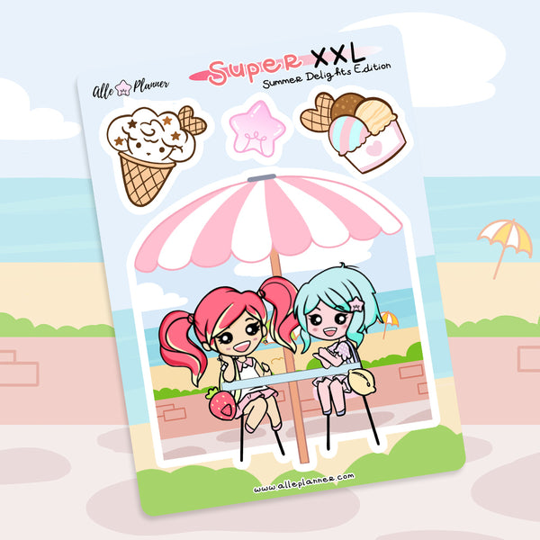 Super XXL Stickers - Summer Delights Ichigo & Yuzu
