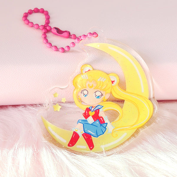Shine & Fight Sailor Moon Glitter Acrylic Keychain